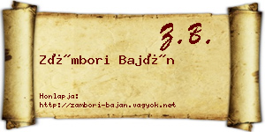 Zámbori Baján névjegykártya